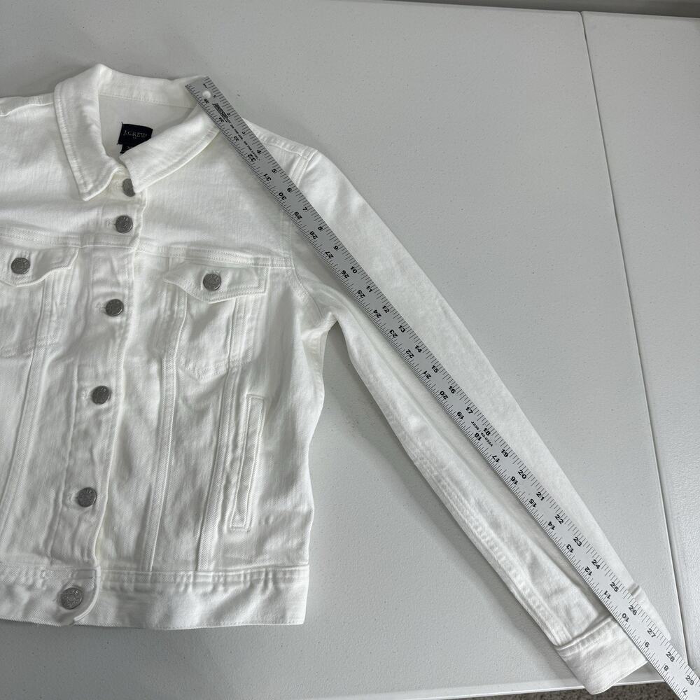 J.Crew Womens Jean Jacket XS White Wash Classic Crop Preppy Old Money Prep 2024 - Picture 7 of 13
